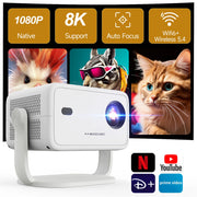 Projecteur intelligent Magcubic L018 4K – Résolution native 1080p – Wi-Fi 6 et Bluetooth 5.4 – 650 ANSI – Mise au point automatique et correction automatique de la distorsion trapézoïdale – 224 x 151 x 173 mm