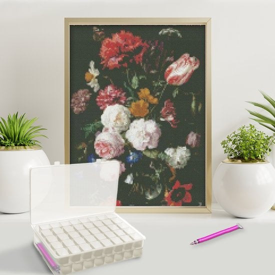 Rubye® Boîte de rangement pour peinture au diamant - Boîte de tri - Peinture au diamant adultes - Stylos - Pincettes - Boîte de rangement 84 boîtes