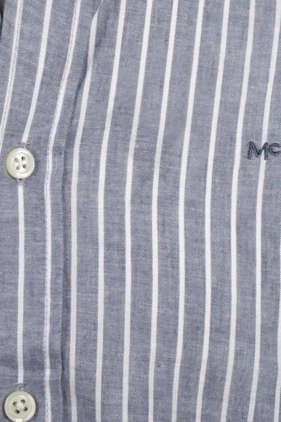 Chemise McGregor en coton et lin à rayures indigo - Taille XL - Homme