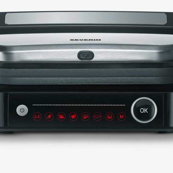 Grill de table Severin KG2395 SEVINI Pro - 7 programmes automatiques - Revêtement antiadhésif - jusqu'à 230 °C