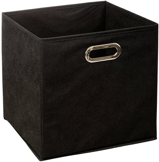 Panier de rangement 5Five / panier pour armoire - noir - lin - 7 litres - 31 x 15 x 15 cm - Boîte de rangement - Paniers pour armoires à compartiments