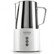 Mousseur à lait électrique Haeger Super Foam - Sans BPA ni PFAS - Fonction de maintien au chaud et revêtement antiadhésif - 250 ml - 600 W - Mousseur à lait pratique - Batteur à lait - Blanc