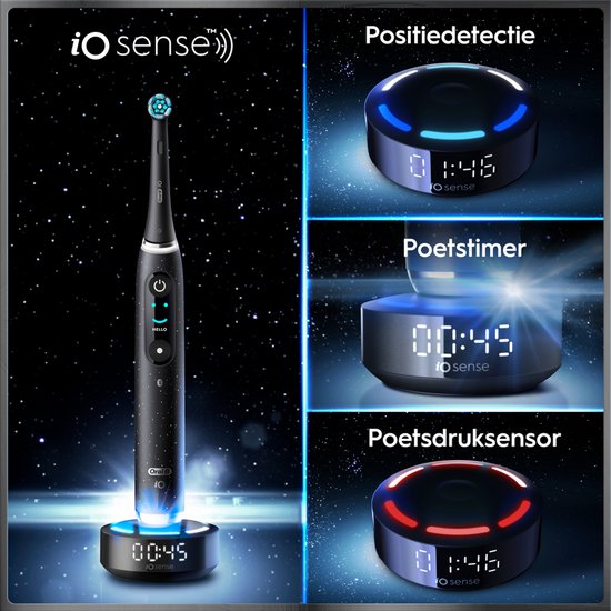 Brosse à dents électrique Oral-B iO 10 - Noir - avec étui de chargement et porte-brosse de rechange