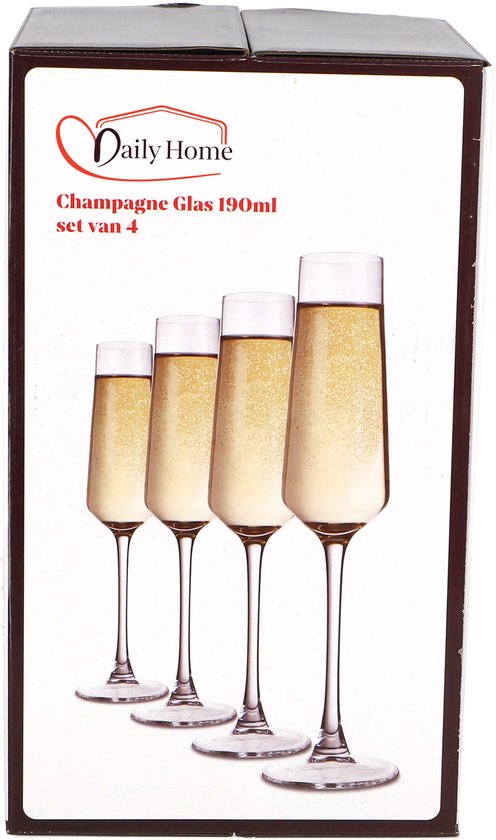 Lot de verres à champagne Daily Home - 4 verres de luxe.