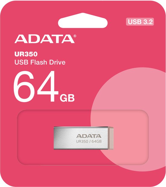 Clé USB ADATA UR350 64 Go, USB Type-A 3.2 Gen 1 (3.1 Gen 1), marron