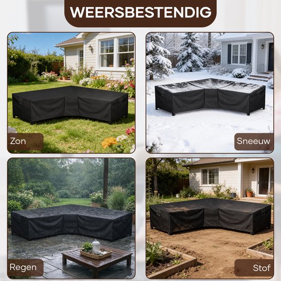 Housse de protection Villux pour banc de jardin - Housse de protection pour mobilier de jardin - Housse pour mobilier de jardin - Housse pour salon de jardin - Salon de jardin - Imperméable - Housse pour salon de jardin - 420D - 300/98 x 300/98 x 70 cm