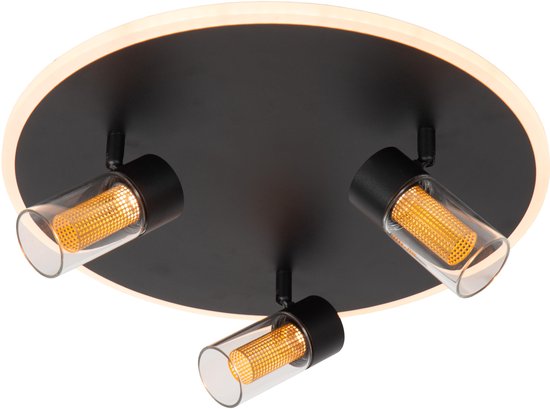 Lucide EVERINA - Plafonnier - Ø 40 cm - LED à intensité variable - CCT - 2200 K/6500 K - Noir - Essential