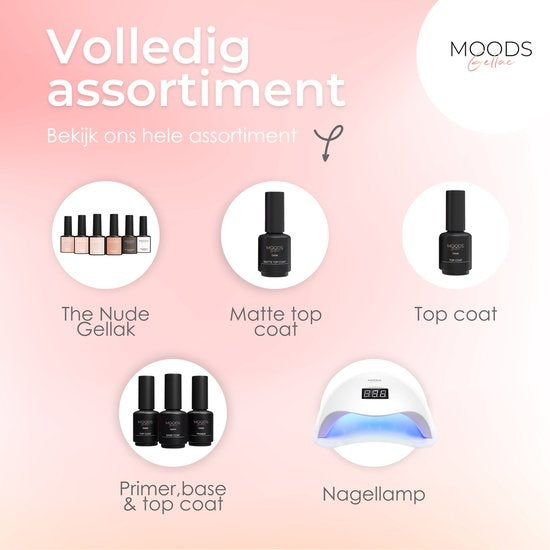 Moods Gellac - Top Coat - Vernis à ongles - Gel Paint Starter Pack - Ongles - Gel Paint Set - 15 ML
