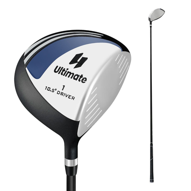 Driver de golf Coast pour homme - Tête de club de 460 cm³ - Manche en graphite - Noir et argent
