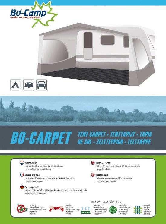 Bo-Camp - Tapis de tente - Bo-Carpet - 5 x 3 mètres - Anthracite