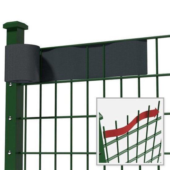 tectake® - Film de confidentialité pour clôture/écran de jardin - 70 mètres - 19 cm de haut - anthracite - 401874