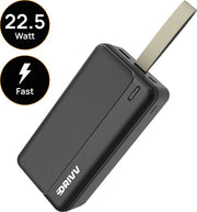 Drivv. Powerbank 30 000 mAh - Chargeur rapide 22,5 W - USB 3.0 - USB-C - Micro USB - Noir