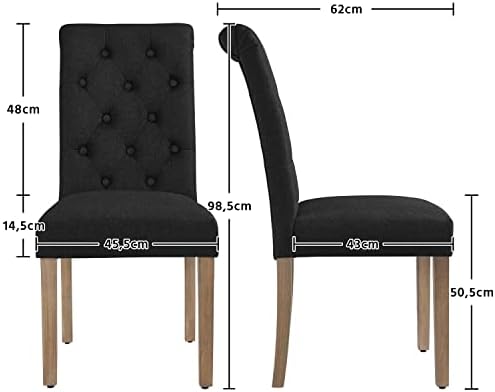 Chaises de salle à manger Yaheetech à dossier haut - lot de 2 - noir