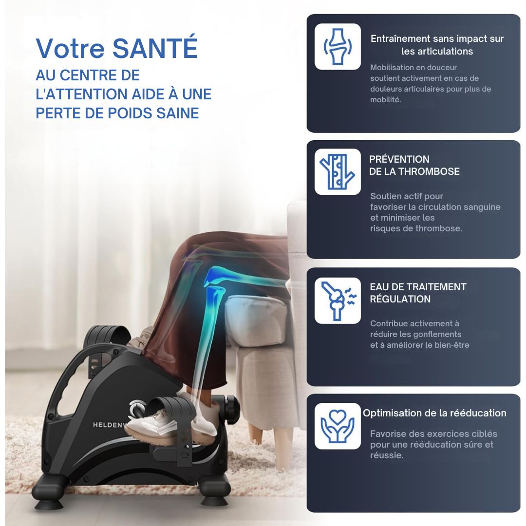 Vélo d'appartement Heldenwerk- Tapis antidérapant - 44x40x30cm - Noir
