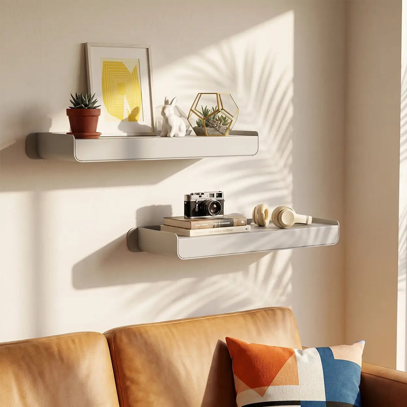 Étagère murale KAPANOU - Aluminium - Gris