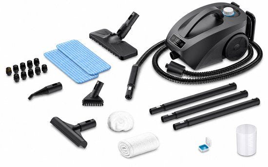 Techweise TS3 - Nettoyeur vapeur - Appareil de nettoyage - 2 600 W, pression de vapeur de 4,2 bars - Vapeur humide et sèche - Pour les sols, la salle de bains, la voiture et bien plus encore - Câble de 5 m - Prêt à l'emploi en moins d'une minute