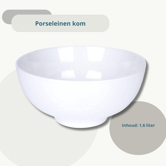 Plat en porcelaine blanche 20 cm, 1,6 l - Coupe à fruits - Plat de service - Petit plat