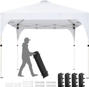 Tente de fête pliable Yaheetech 3 x 3 m - Blanche - Pavillon pop-up réglable avec sac de transport
