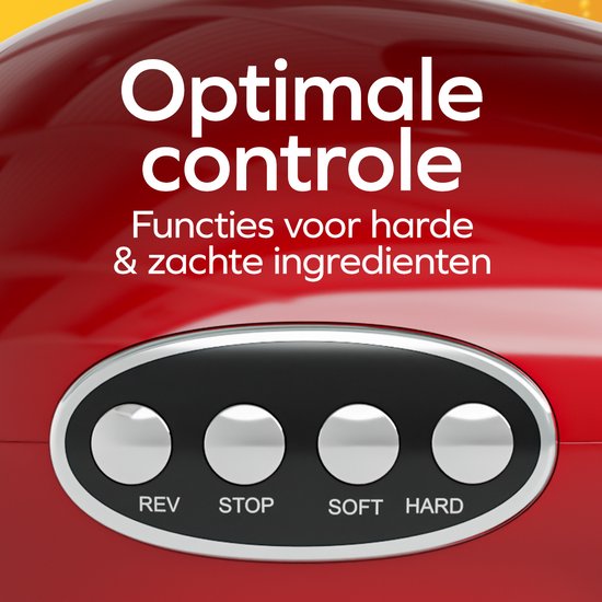 KitchenBrothers Slowjuicer XL - Extracteur de jus - Presse légumes et fruits - Alimentation 43 mm et 70 mm - 500 ml - Rouge