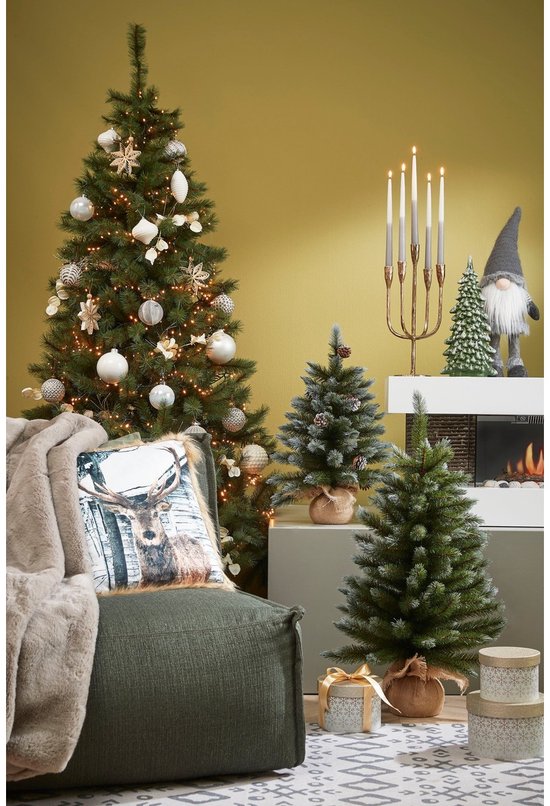 Sapin de Noël artificiel Triumph Tree en jute - Sapin de Noël artificiel H 60 x Ø 38 cm - Vert givré