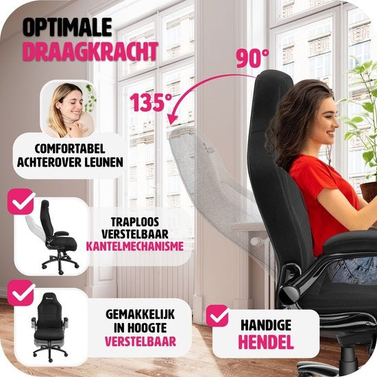 tectake® - chaise de bureau chaise gaming - chaise de bureau de luxe chaise de bureau - chaise de course chaise de bureau chaise gaming Springsteen - noir