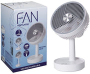Ventilateur de table Van der Meulen rechargeable par USB, blanc, jouet