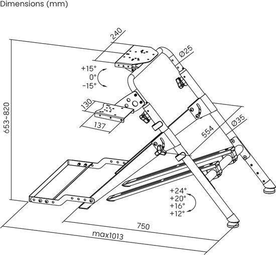 VDD Gaming - Sim racing - Support de volant - Cockpit de sim racing - Pliable