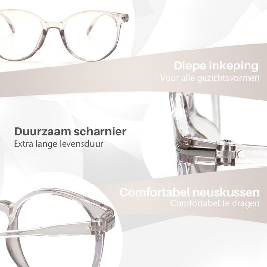 LC Eyewear Lunettes d'ordinateur - Lunettes à lumière bleue - Lunettes à lumière bleue - Lunettes d'affichage - Unisexe - Transparent