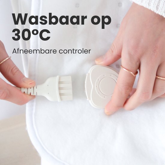 Couverture électrique Auronic XL - 190x160 cm - 2 personnes - drap-housse avec sangles élastiques - Couverture chauffante - Blanc