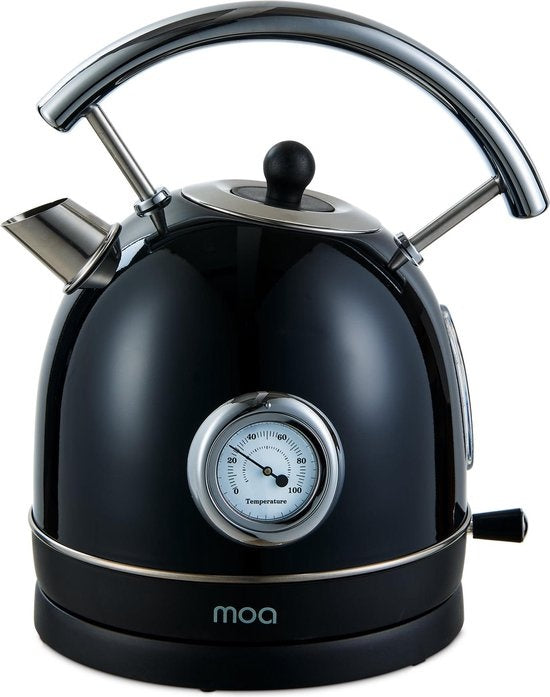 Bouilloire Rétro - MOA - Électrique - acier inoxydable - Noir