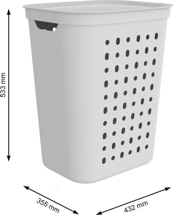 Panier à linge Rotho Jona 55 L, blanc
