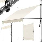 tectake - store à pinces - parasol - réglable - store à pinces - parasol balcon - 200 x 180 cm - beige - store - 404957