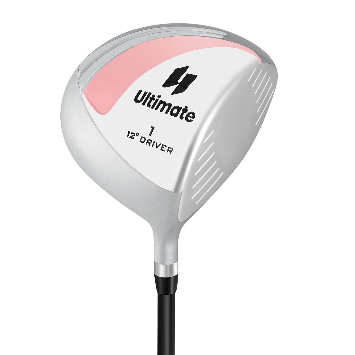 Driver de golf Coast pour femmes - Tête de club en aluminium de 460 cc - Manche en graphite - Noir et argent