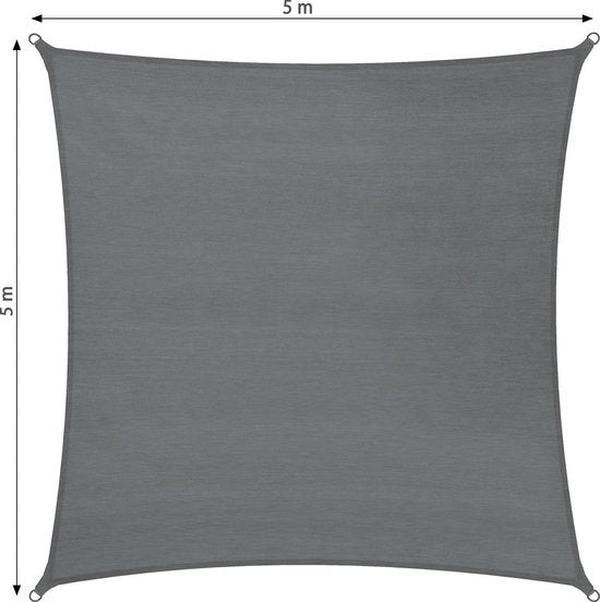Auvent carré en polyéthylène - tectake - variante 2 500 x 500 cm - gris
