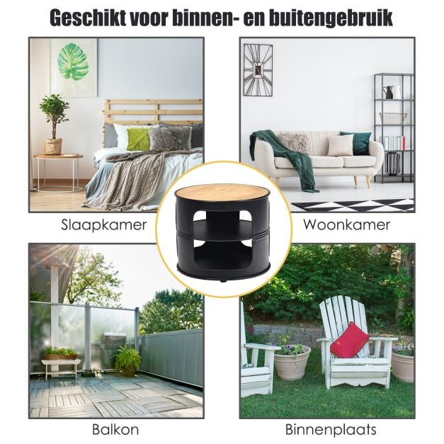 Table d'appoint Coast - 3 couches - 50x50x41,5 cm - Noir