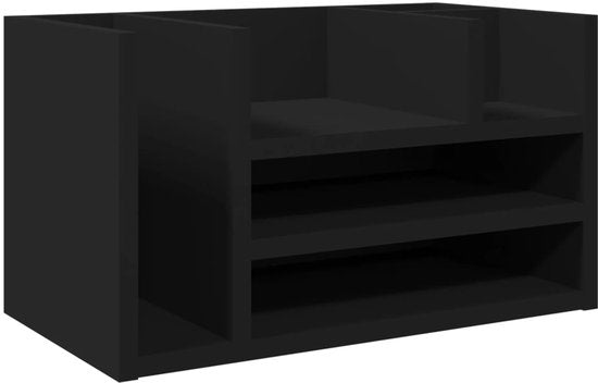 vidaXL - Bureau - rangement - 44,5 x 24 x 25 cm - bois traité - noir