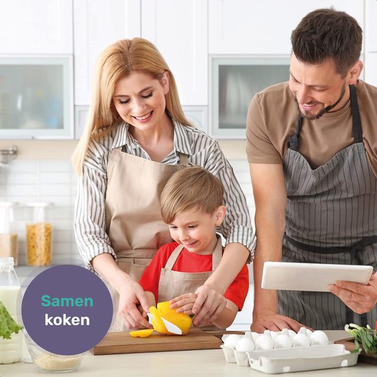 Qwali XL Montessori Children's Knife Set - 9 Piece - incl. cutting board and apron - Safe - Cooking - Cutlery Knife - Knives for kids - Kitchen knife