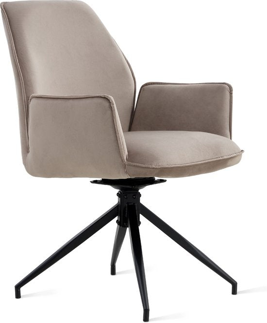 Multifurn Chaise de salle à manger - Lot de 2 - Rotation 180° - 57 x 63 x 90 cm - Taupe