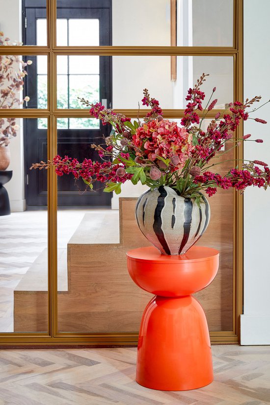 Mica Decorations Elliot Table basse - Table de chevet pour chambre ou salon - Table d'appoint en fer pour fleurs, plantes et décoration - H45 x Ø32 cm - Orange