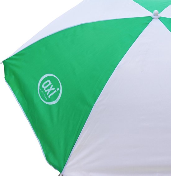 Parasol AXI vert/blanc - Parasol pour enfants de 125 cm  - Compatible avec les tables de pique-nique, les tables à eau et les bacs à sable AXI
