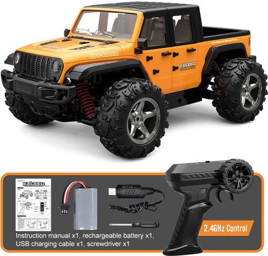 Voiture RC Fuegobird - Véhicule RC - voiture jouet à grande vitesse - voiture tout-terrain à grande vitesse - jaune