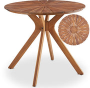 Table de jardin ronde en bois tectake® - Ø 70 x 62 cm - Bois d'acacia - Résistante aux intempéries - Table d'extérieur - Table de bistrot - Table d'appoint - Petite table pour balcon et terrasse - Également utilisable à l'intérieur
