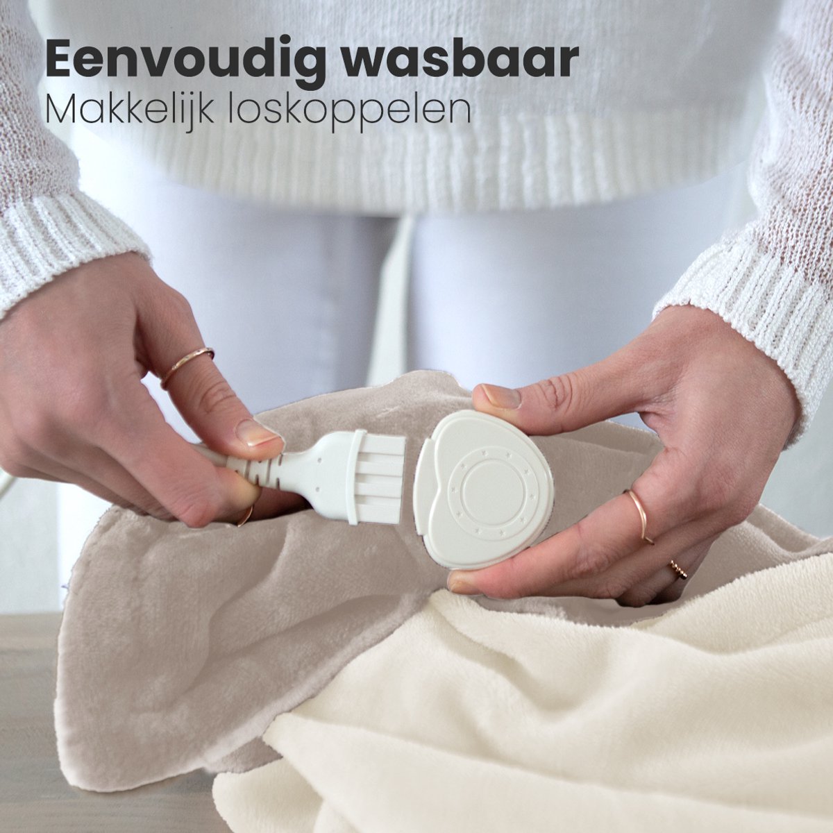 Couverture chauffante électrique Auronic pour 2 personnes - Beige - 200 x 180 cm - 3 niveaux de chaleur, minuterie