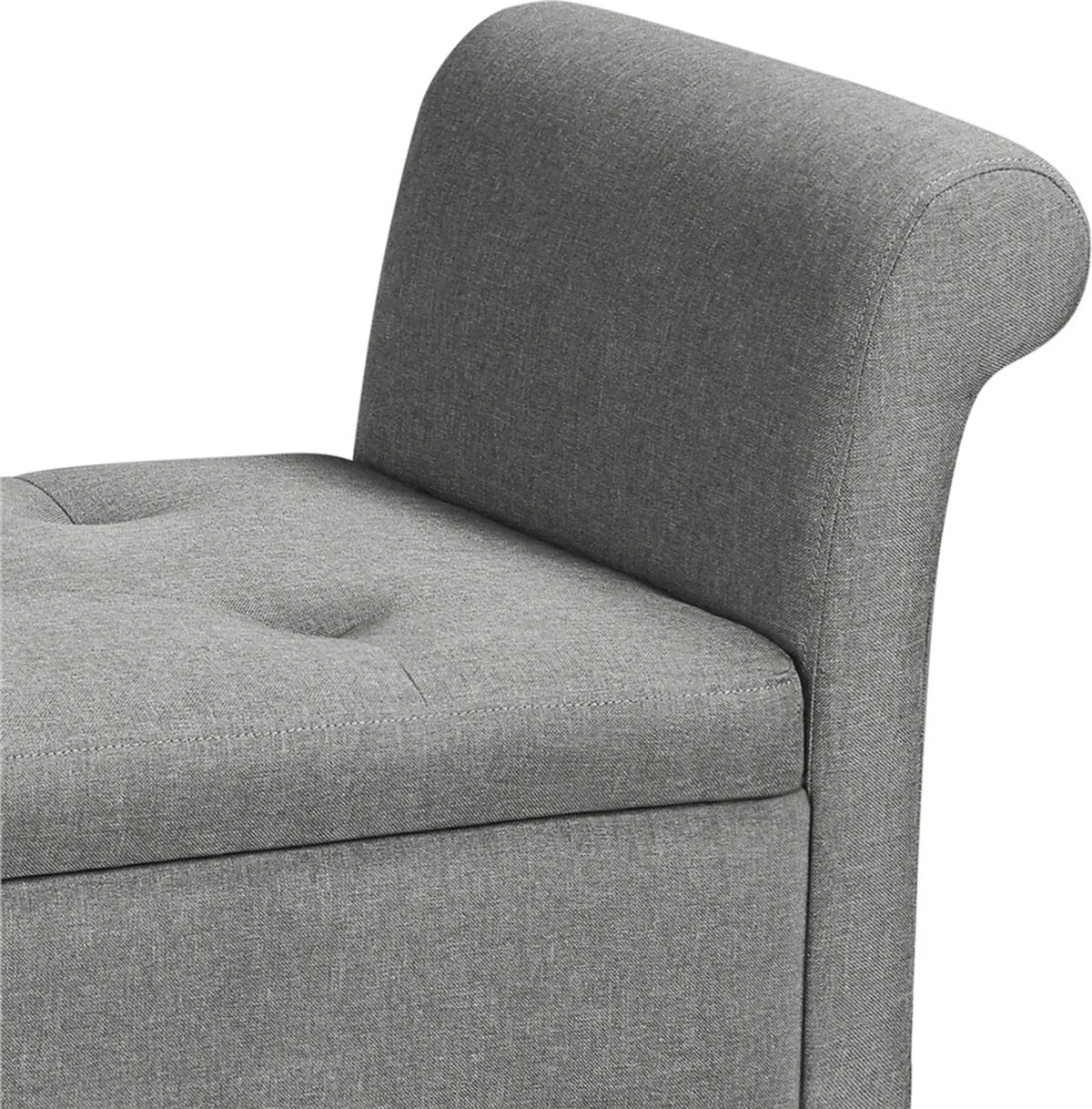 Yaheetech Banquette avec rangement et accoudoirs - 131 x 43,5 x 64,5 cm - Gris clair