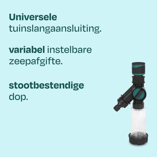 Brosse de lavage télescopique VONROC PRO 3K entièrement en carbone – 6,5 m - Avec tête de brosse à 5 pans, tuyau d'arrosage de 9 m et distributeur de savon
