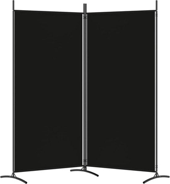 vidaXL - Paravent - avec - 2 - panneaux - 175 x 180 - cm - tissu - noir