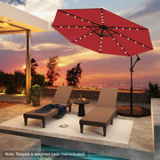 Parasol sur pied Coast - 32 LED - orientable et inclinable - rouge - 300 cm