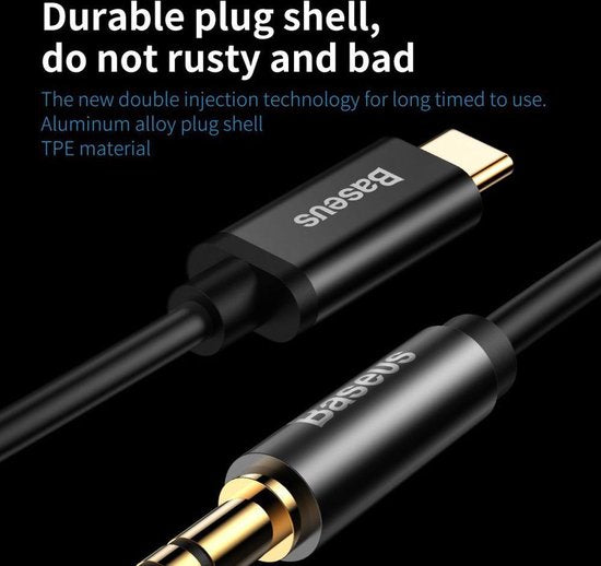 Baseus - Câble audio - Stéréo - Mini-jack 3,5 mm - USB-C - 120 cm