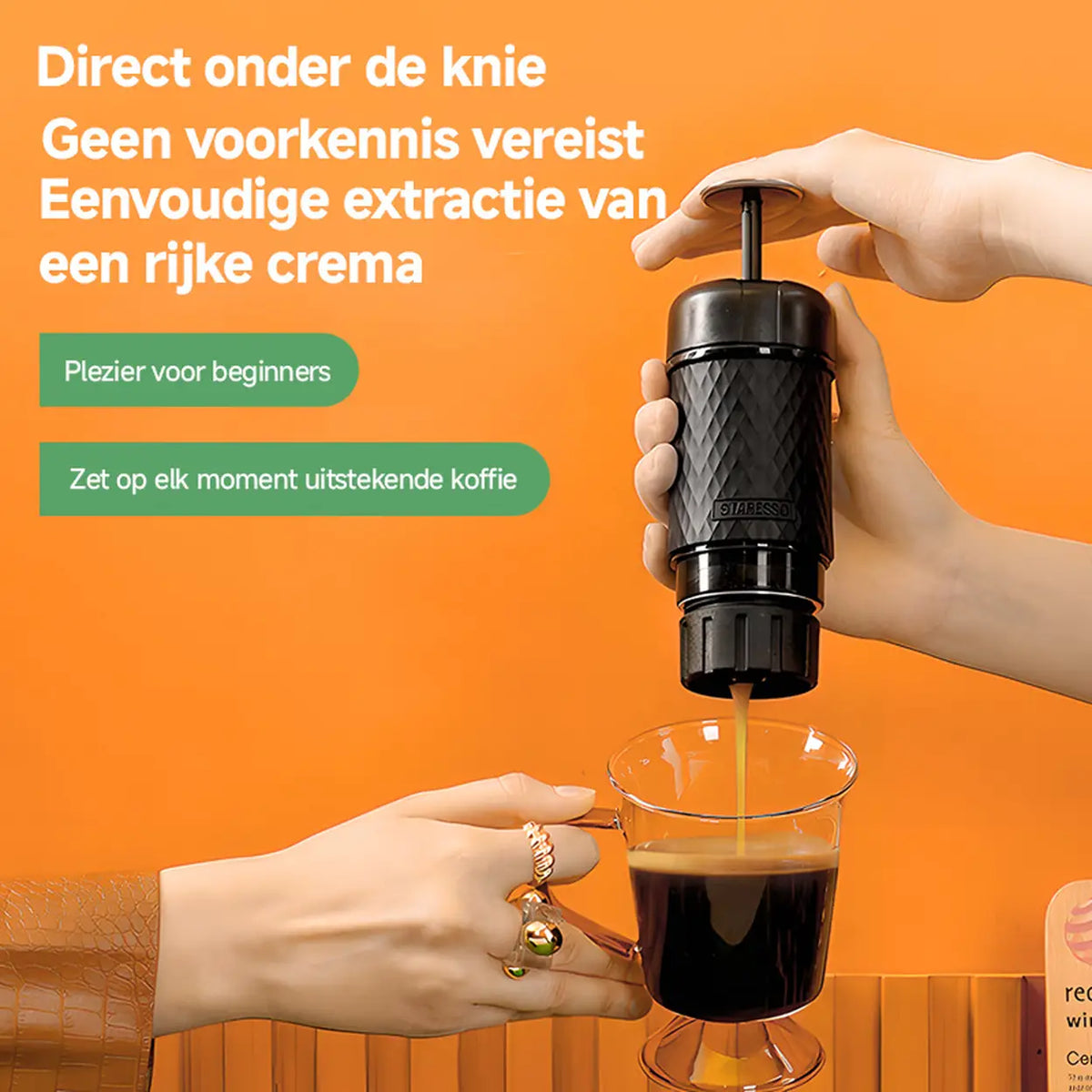 Machine à expresso manuelle portable STARESSO - capsules et café moulu