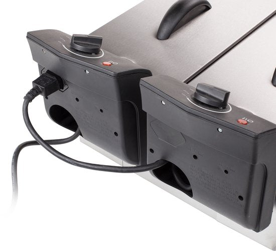 Friteuse Tristar 6 litres - FR-6937 - Friteuse double 2 x 1 800 W - Cuves à commande indépendante, zone froide - Acier inoxydable